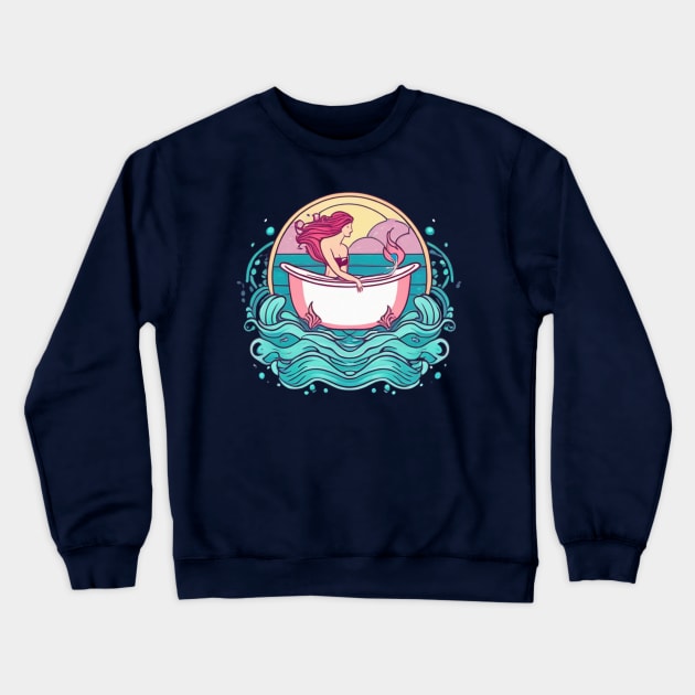 mermaid in the bath up Crewneck Sweatshirt by dodolanlaku